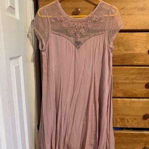 Pink lace minidress